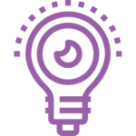 Icon of a lit lightbulb