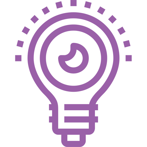 Icon of a lit lightbulb