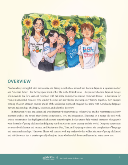 With the Himawari House teaching guide, educators have the tools to teach using Harmony Becker’s award-winning graphic novel.