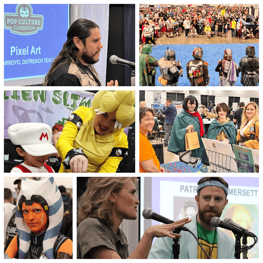 Pop Culture Classroom at FAN EXPO Denver 2023 (photos of 2022 presentations, cosplay parade, slime lab, families, and more