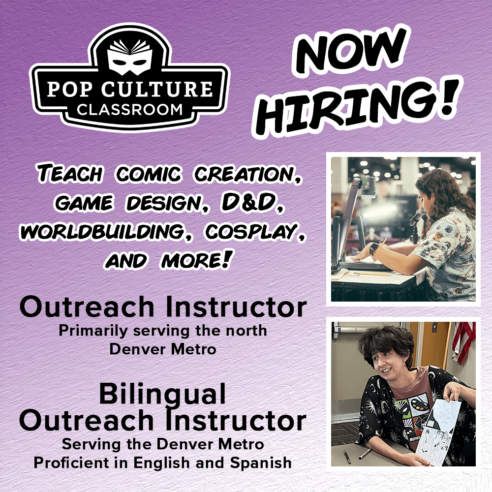 Artist jobs, comic teacher, Denver, Bilingual, Boulder, Broomfidl